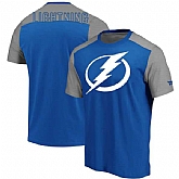 Tampa Bay Lightning Fanatics Branded Iconic Blocked T-Shirt Blue Heathered Gray,baseball caps,new era cap wholesale,wholesale hats